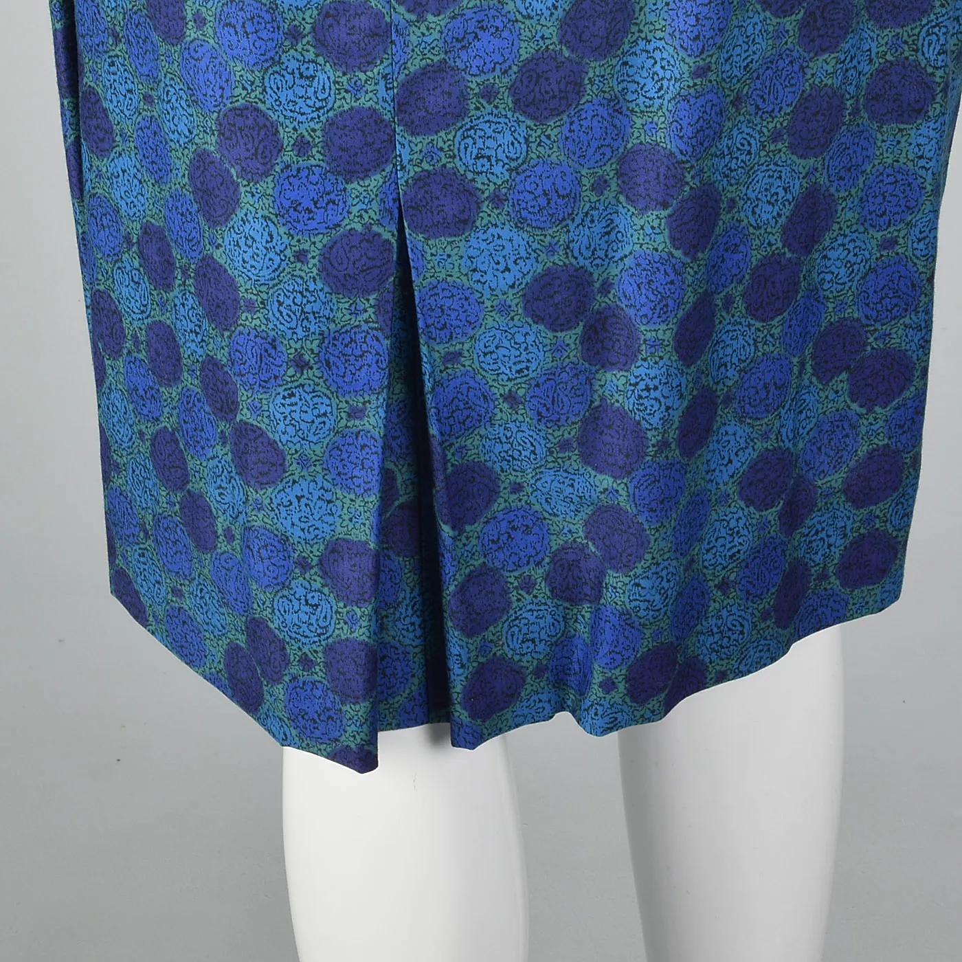 1950s Skirt Suit in a Beautiful Blue Print