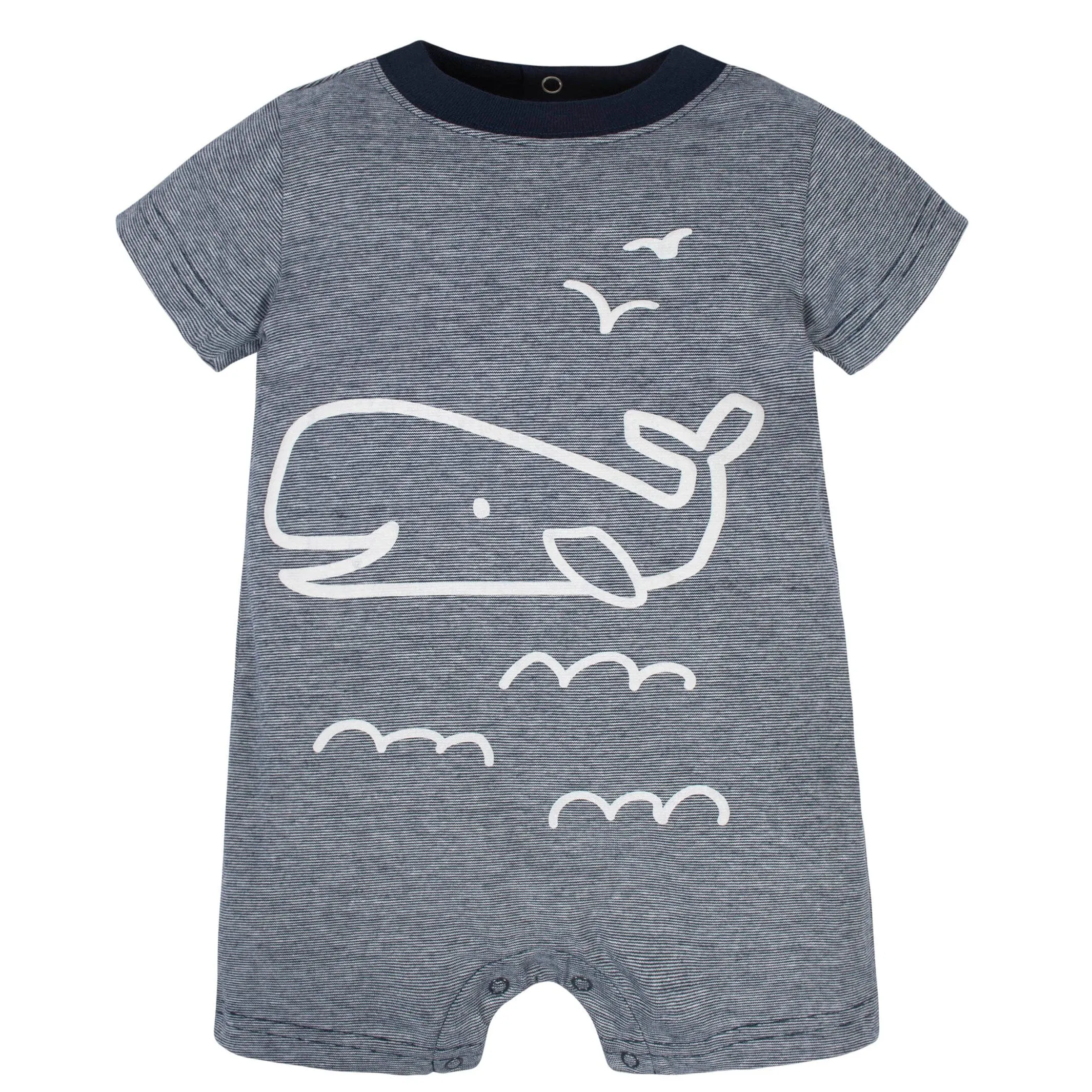 2-Pack Baby Boys Whale Rompers