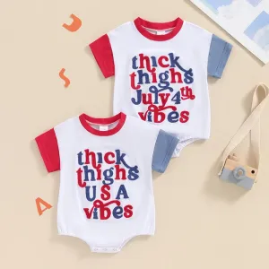 2024-03-18 Lioraitiin Baby Girls Boys Independence Day Romper Short