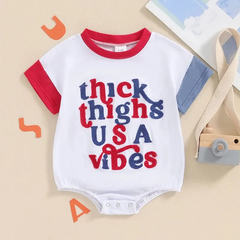 2024-03-18 Lioraitiin Baby Girls Boys Independence Day Romper Short