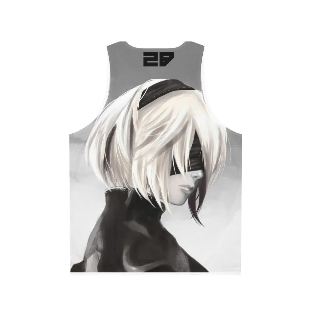 2B Unisex Tank Top - Nier Automata Fanart Digital Illustration