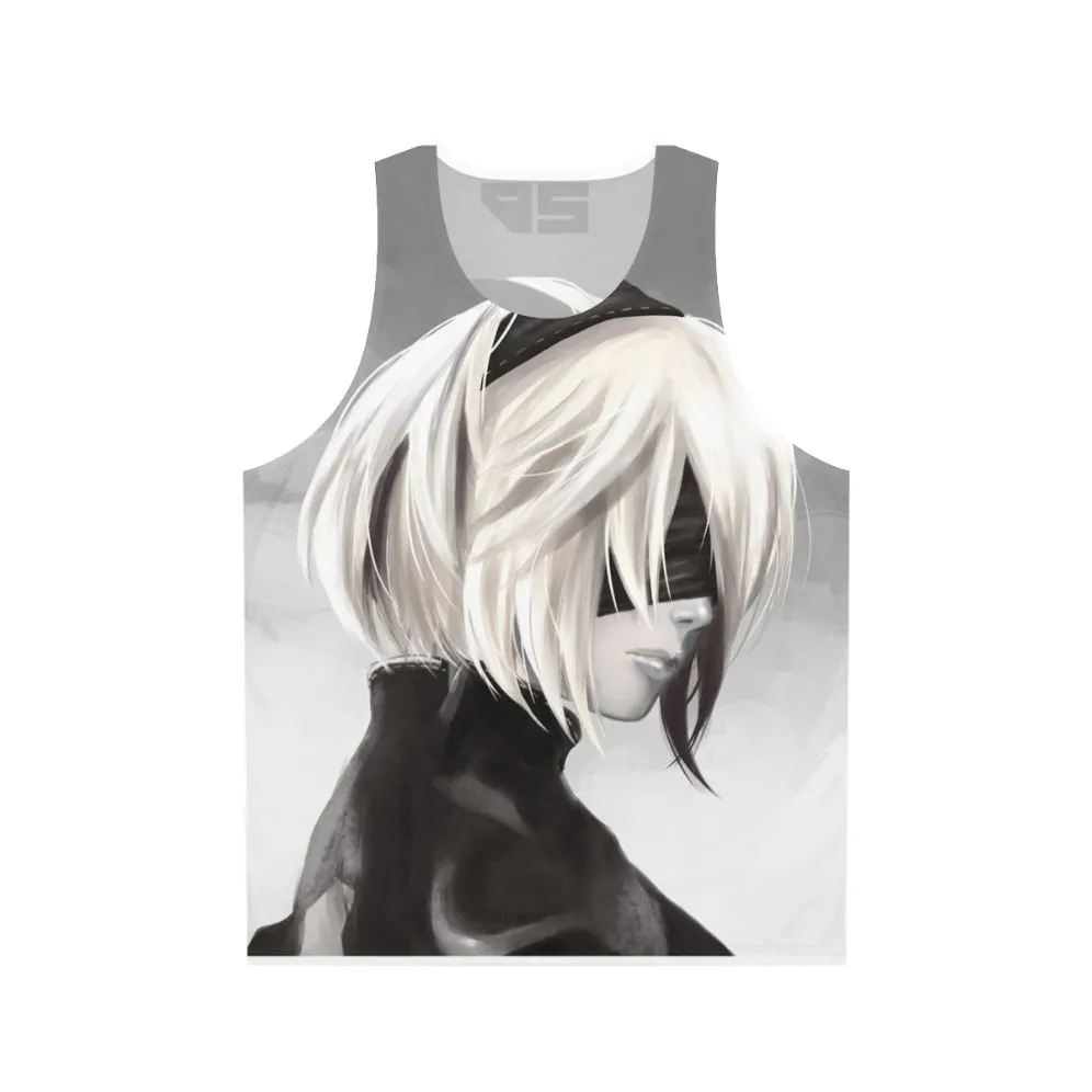 2B Unisex Tank Top - Nier Automata Fanart Digital Illustration