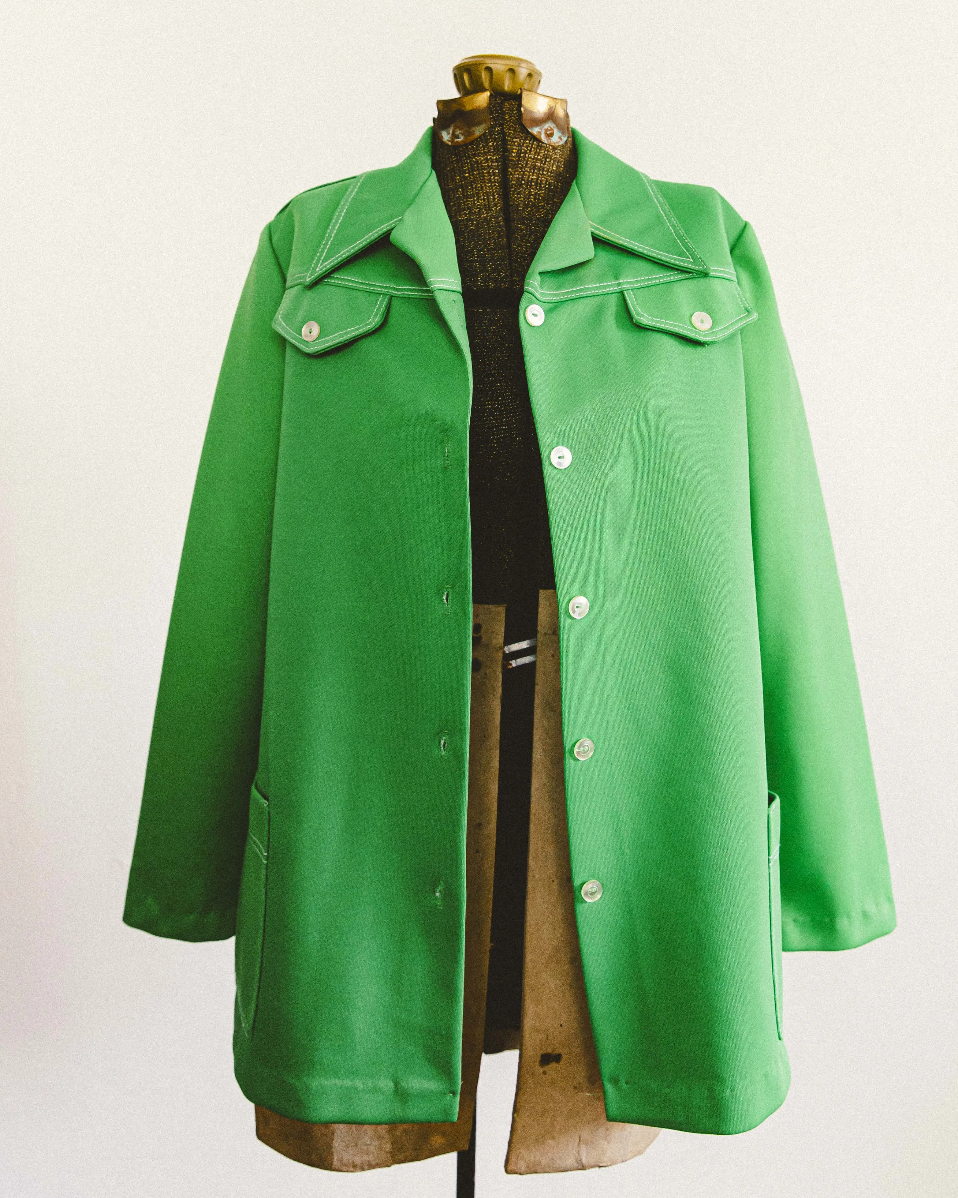 70's Emerald Shirt Jacket