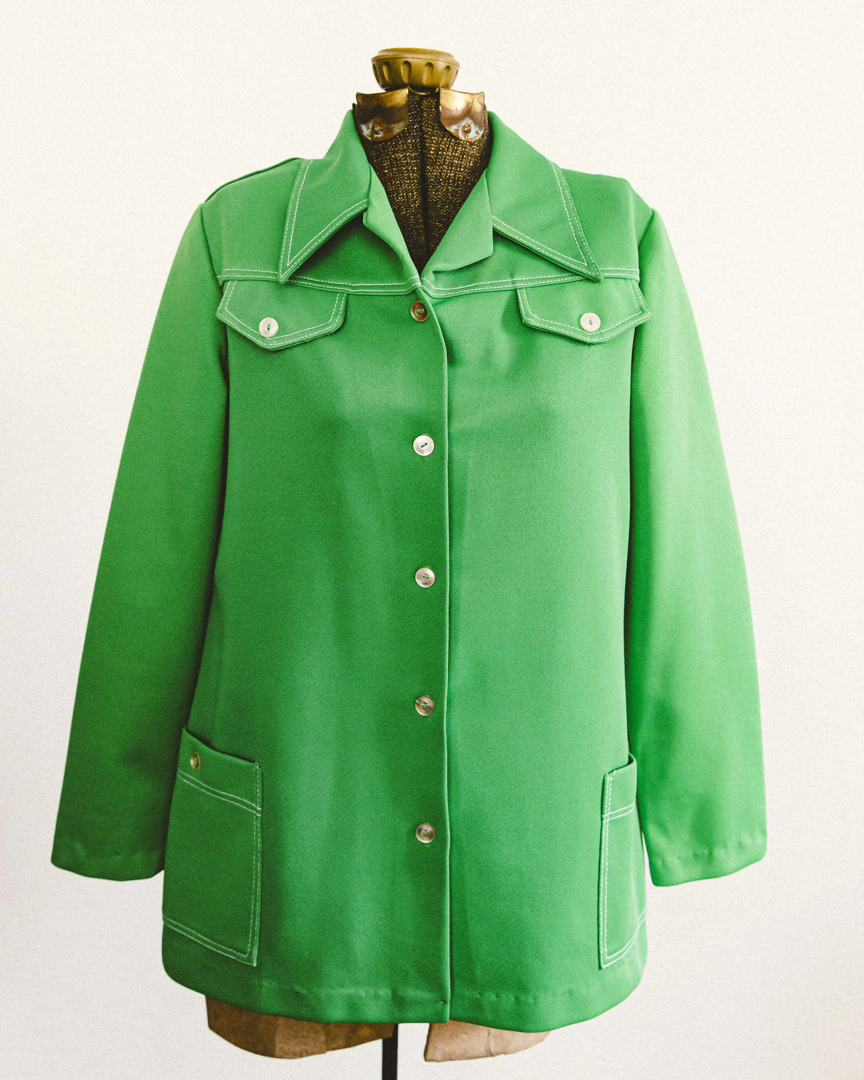 70's Emerald Shirt Jacket