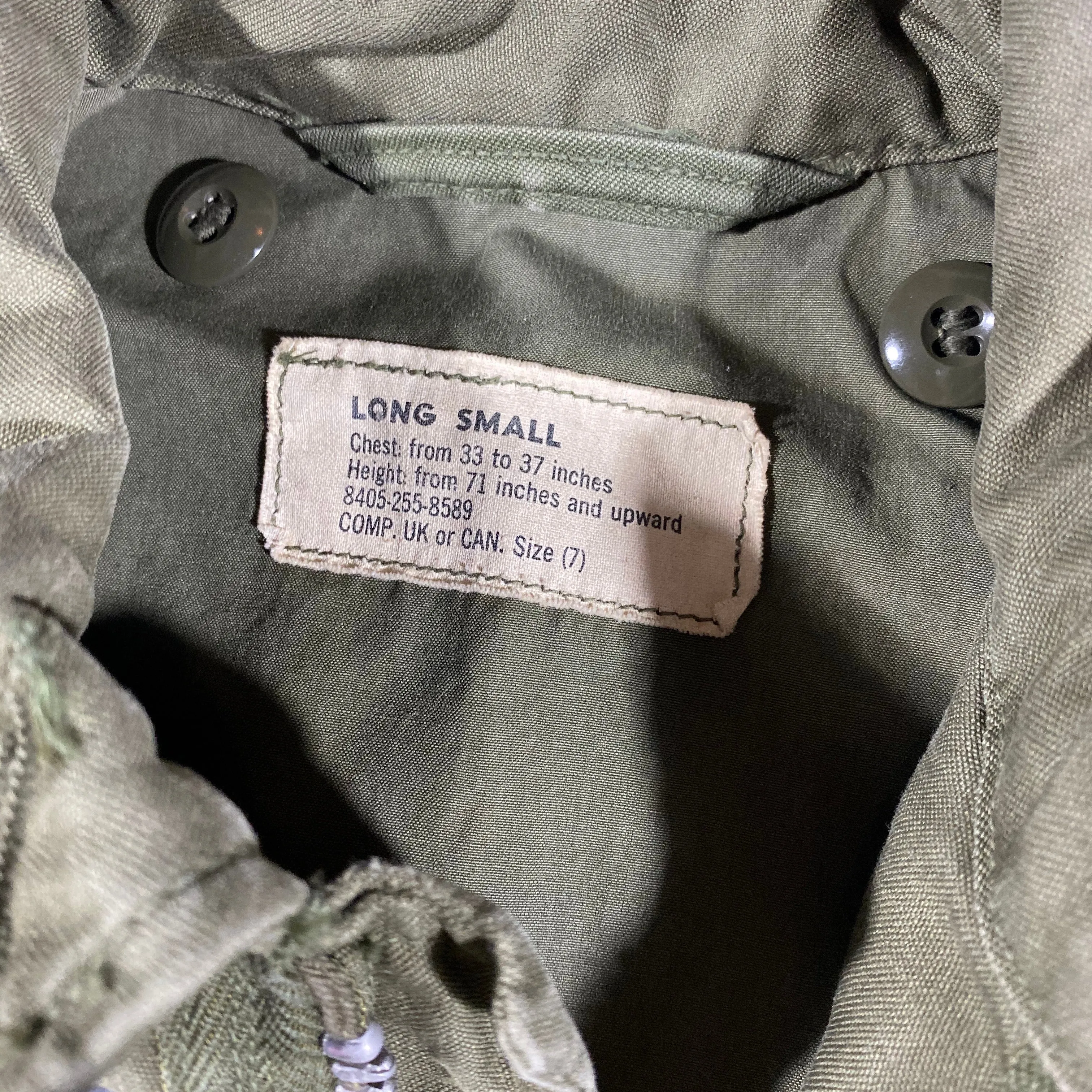 70s Military Jacket Long Small