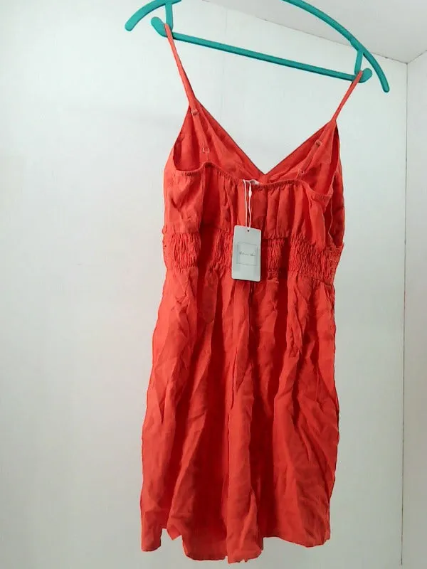 Active Usa Small Orange Sleeveless Romper