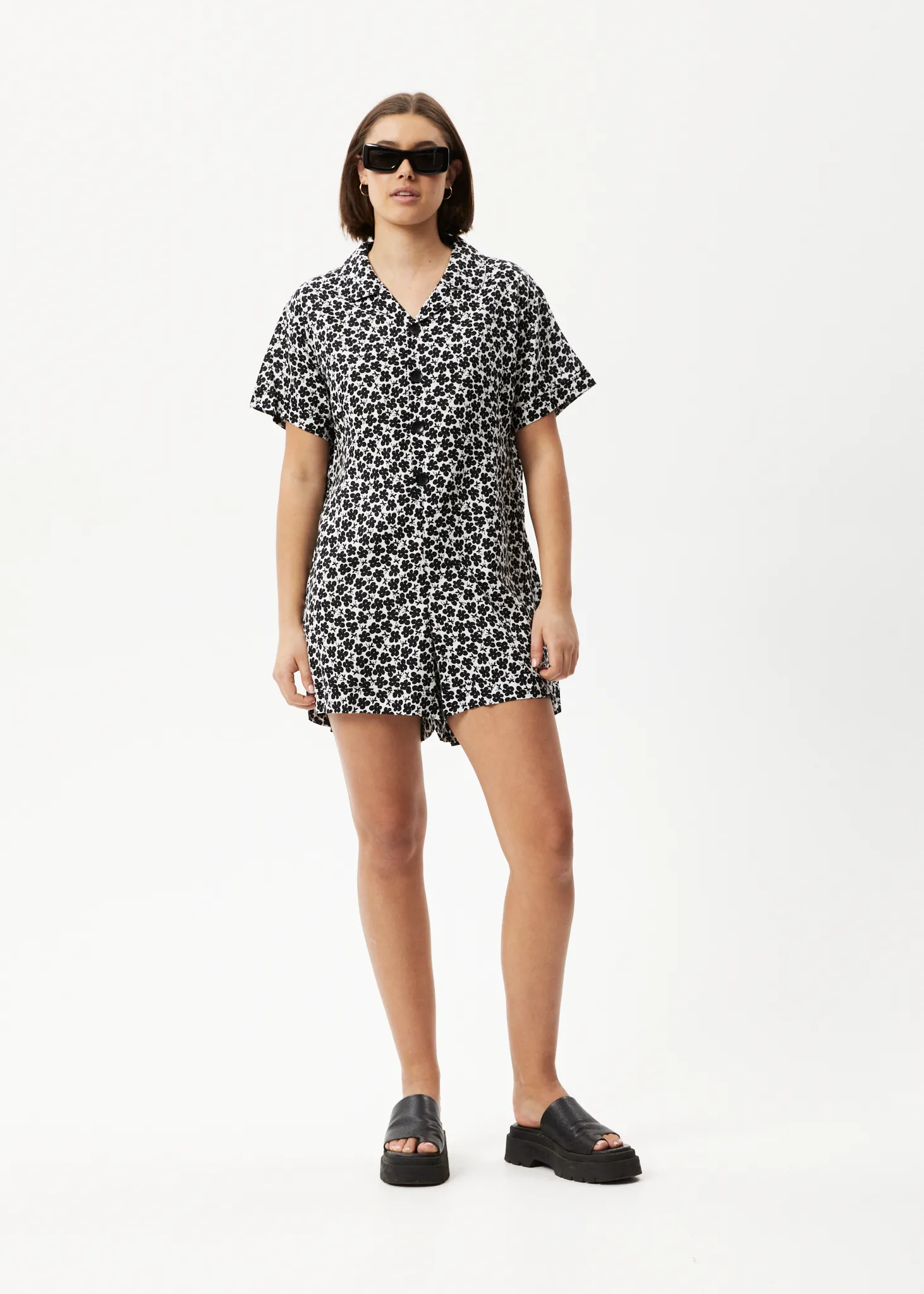 AFENDS Womens Madeline Kokomo - Playsuit - Black Floral