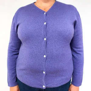 Amethyst Purple Cashmere V-Neck Cardigan Extra Large