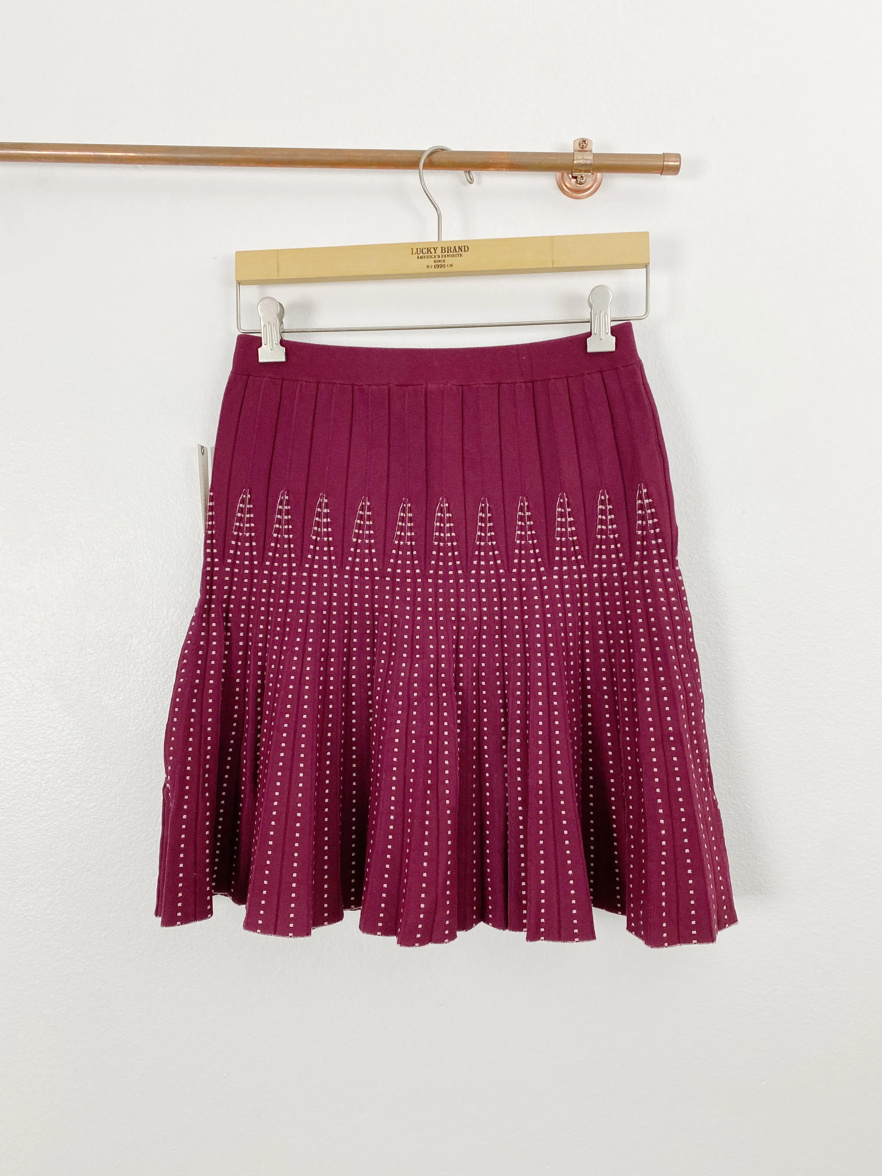 Anthropologie MAEVE Plum Corie Pleated Skirt NWT Small