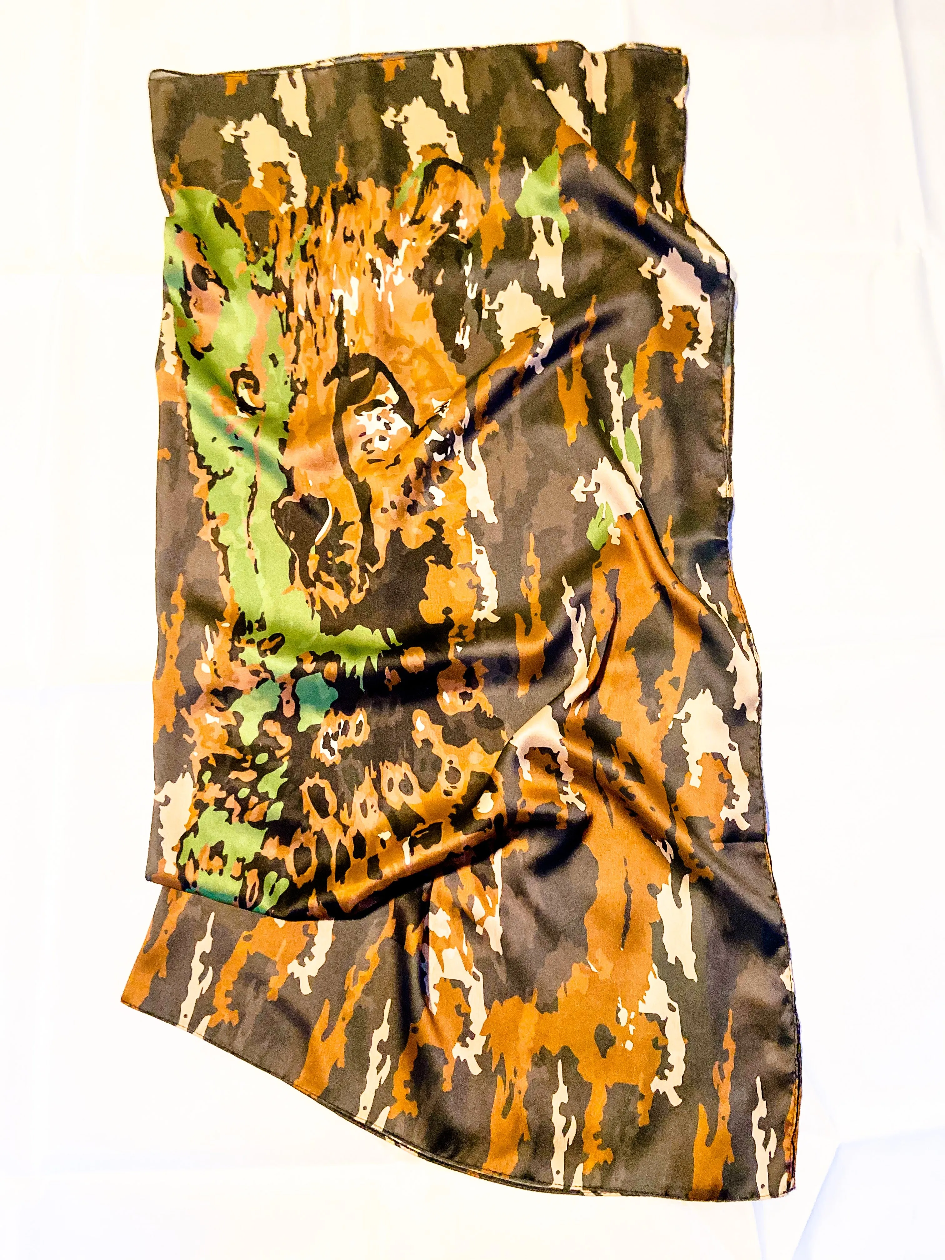 Army of Cheetah Cubs Print Satin Scarf