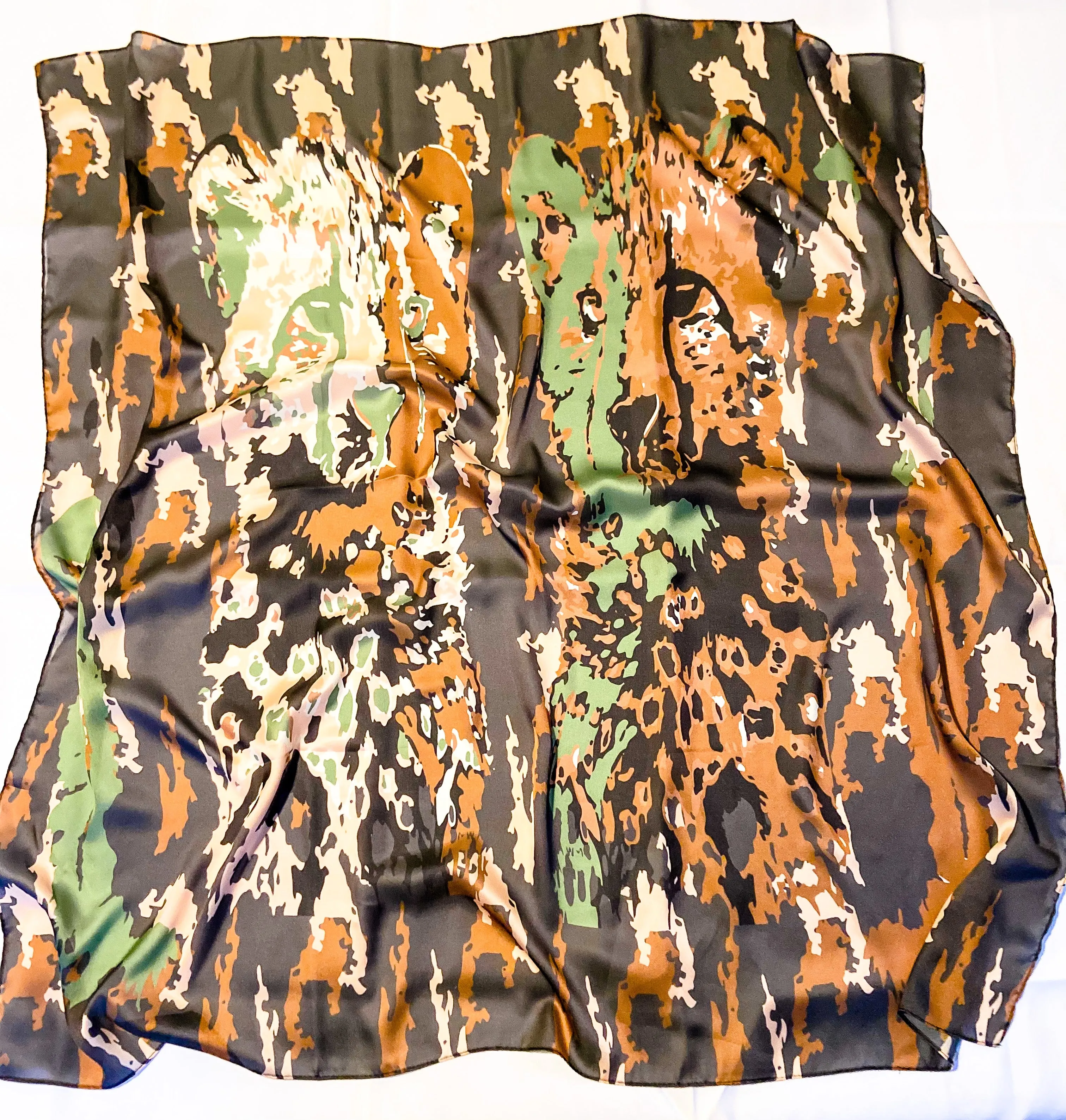 Army of Cheetah Cubs Print Satin Scarf