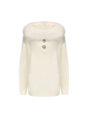 Ava Fur Sweatshirt (White)