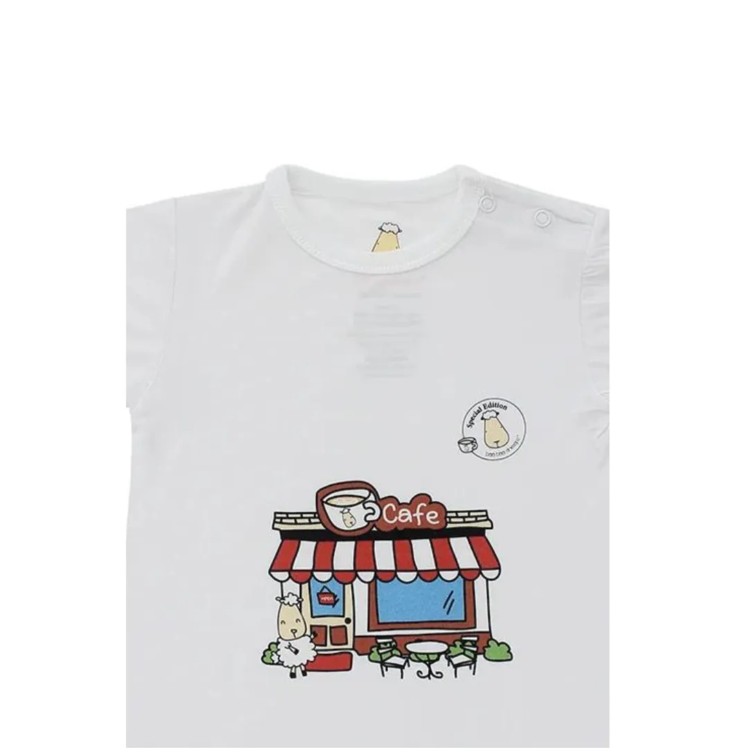 Baa Baa Sheepz SPECIAL EDITION - Romper Short Sleeve Cafe White - 18M