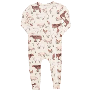 Baby Bamboo Zip Romper PJ - Farm Life *LAST ONE - 12/18m*