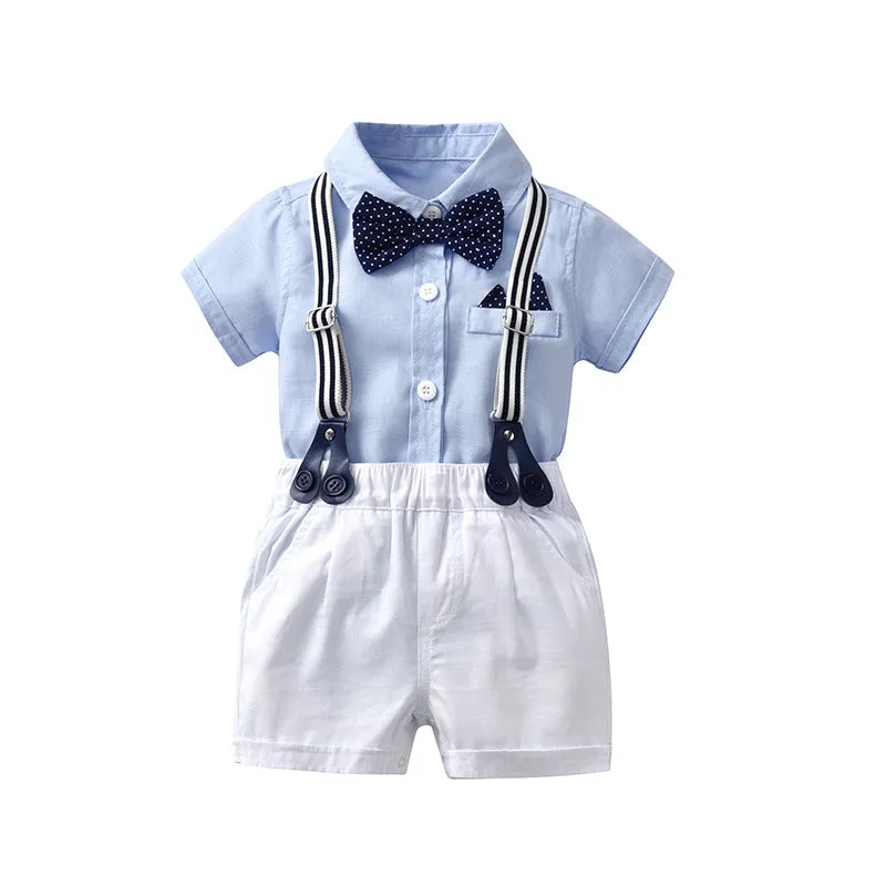 Baby Boy Gentleman Romper Suit Short-sleeved Shorts Romper