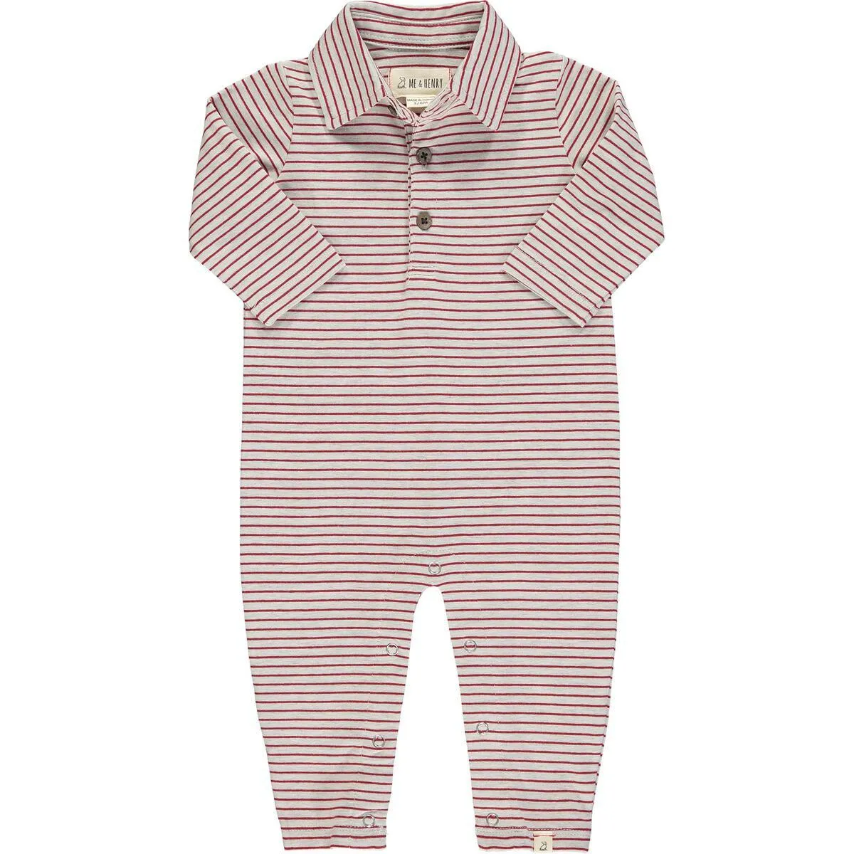 Baby Boy Jumpsuits and Rompers| Kingston Grey Red Stripe | Me and Henry