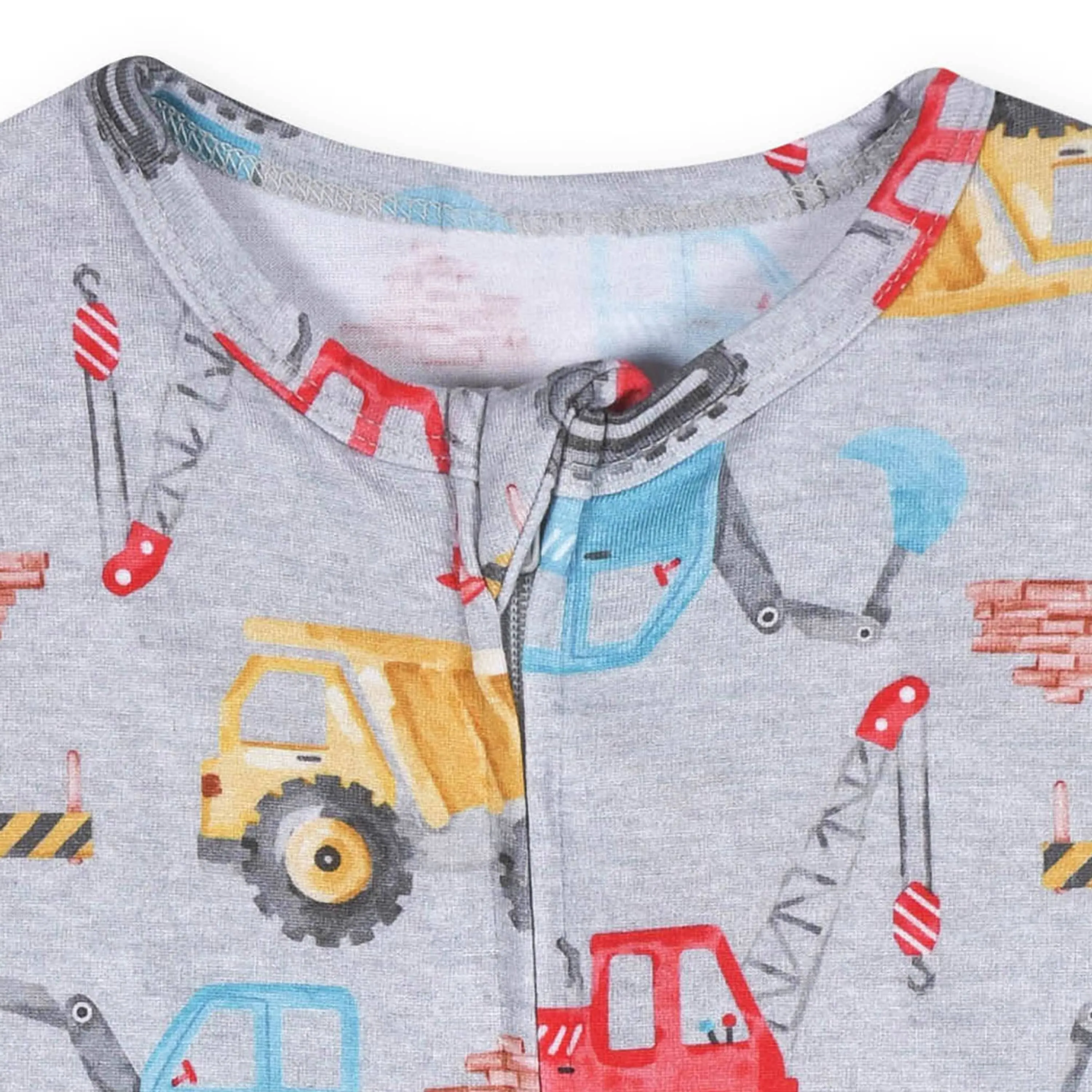 Baby Boys Construction Trucks Buttery Soft Viscose Made from Eucalyptus Snug Fit Romper