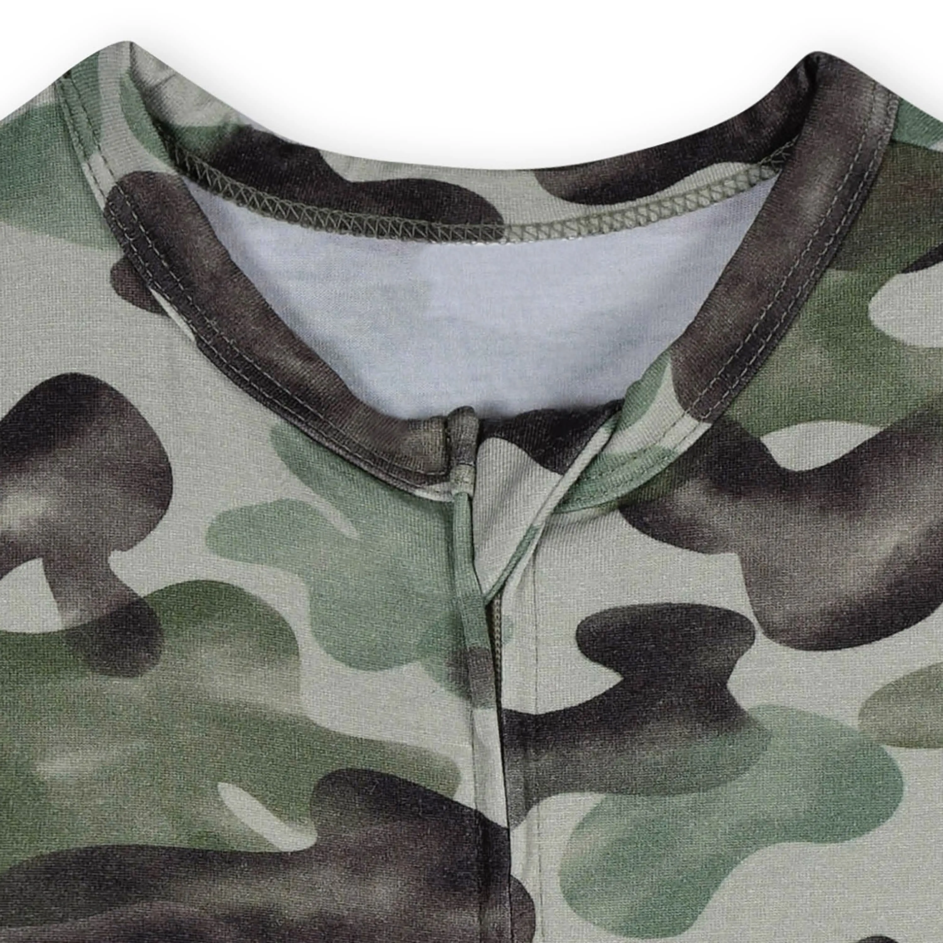 Baby Boys Hide & Seek Camo Buttery Soft Viscose Made from Eucalyptus Snug Fit Romper