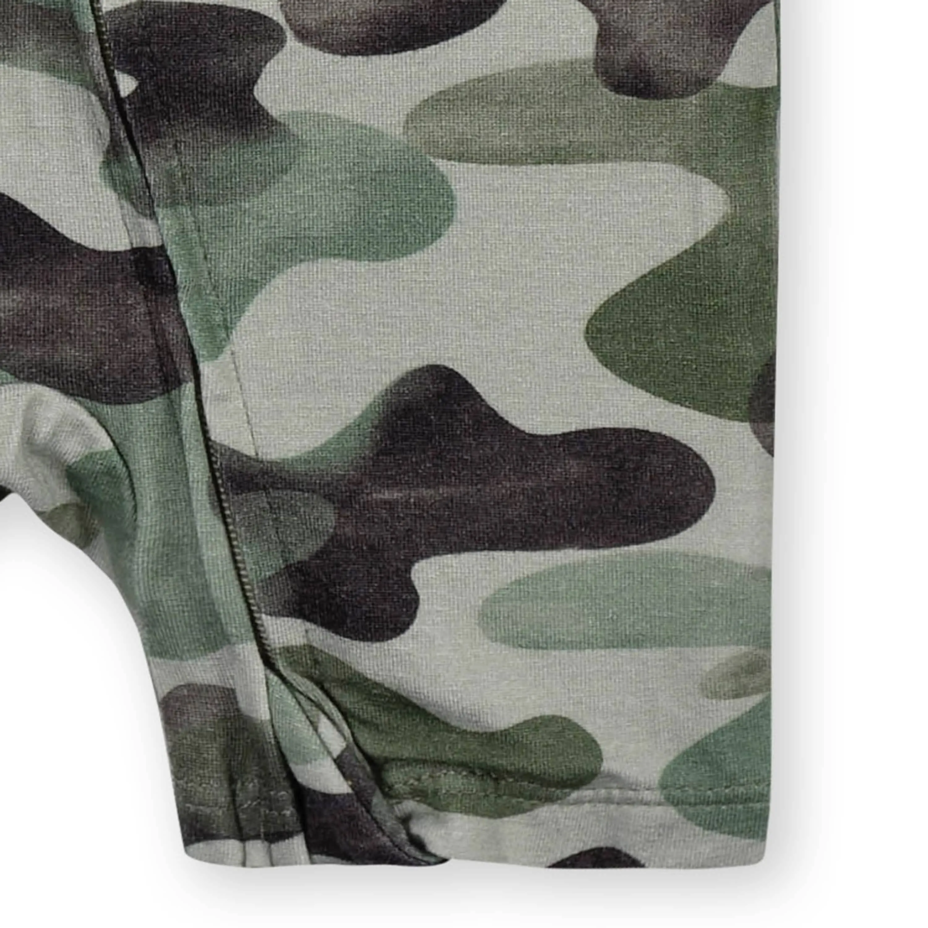 Baby Boys Hide & Seek Camo Buttery Soft Viscose Made from Eucalyptus Snug Fit Romper