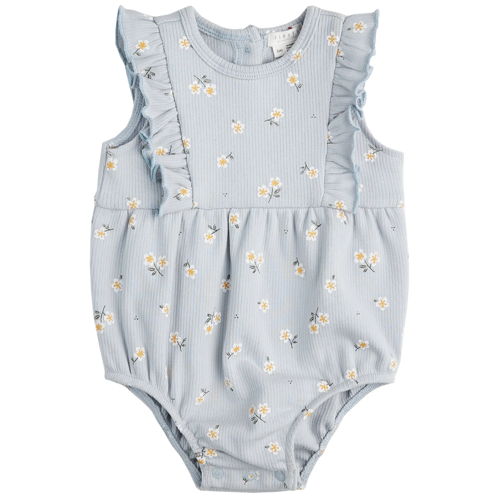 Baby Bubble Romper Knit: Blue Lt.