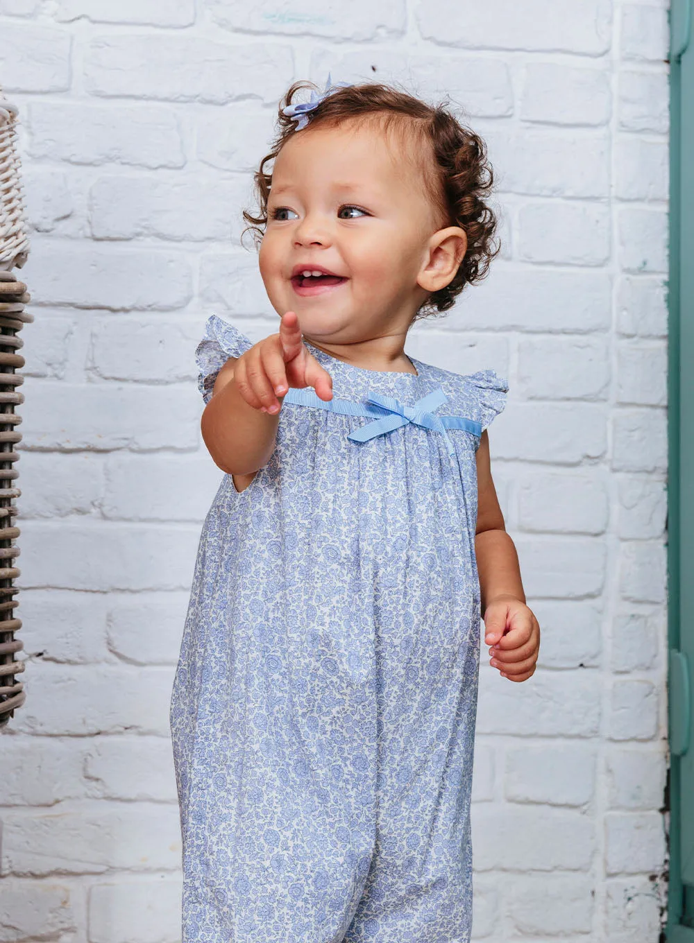 Baby Frill Sleeve Romper in Danjo Coast