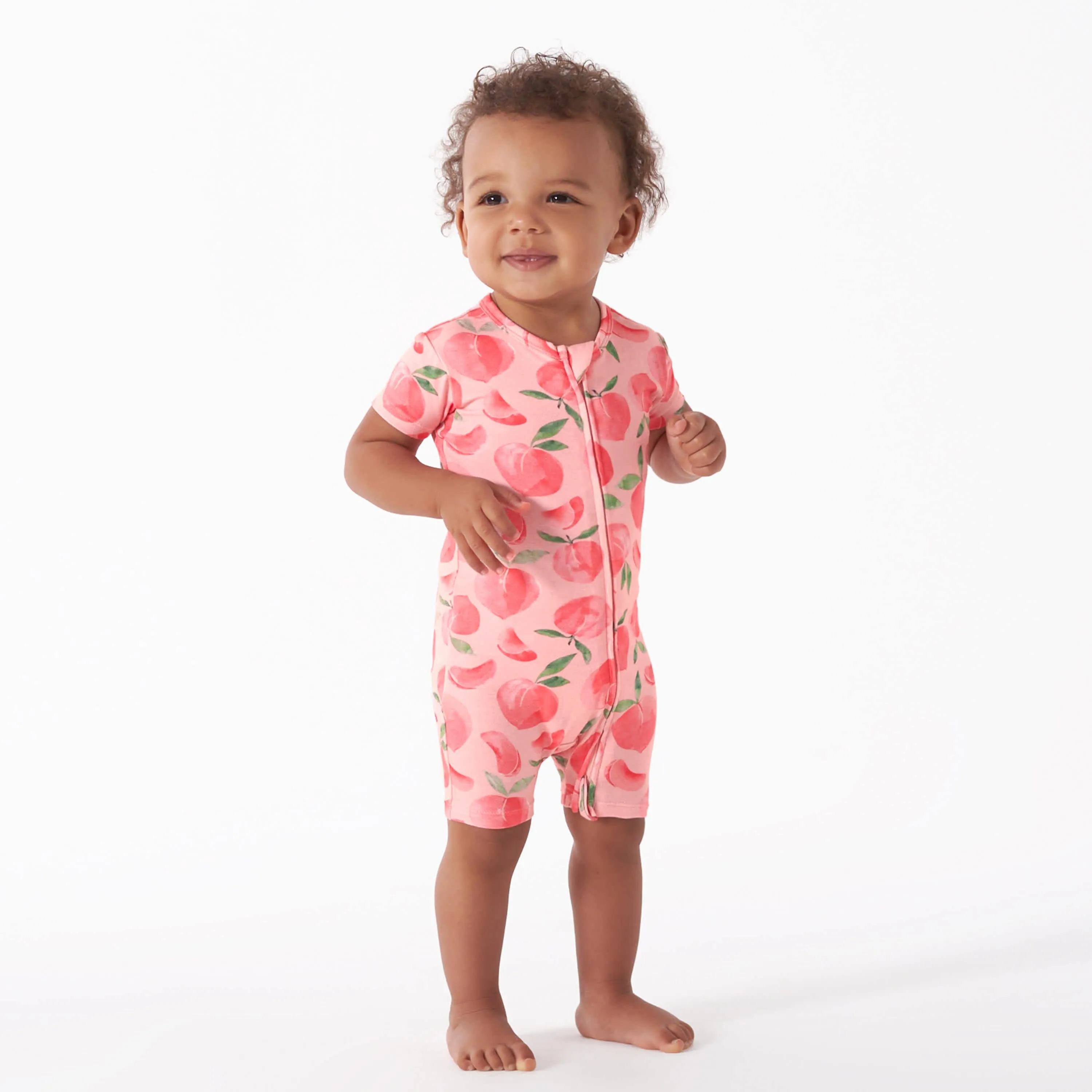 Baby Girls Just Peachy Buttery Soft Viscose Made from Eucalyptus Snug Fit Romper