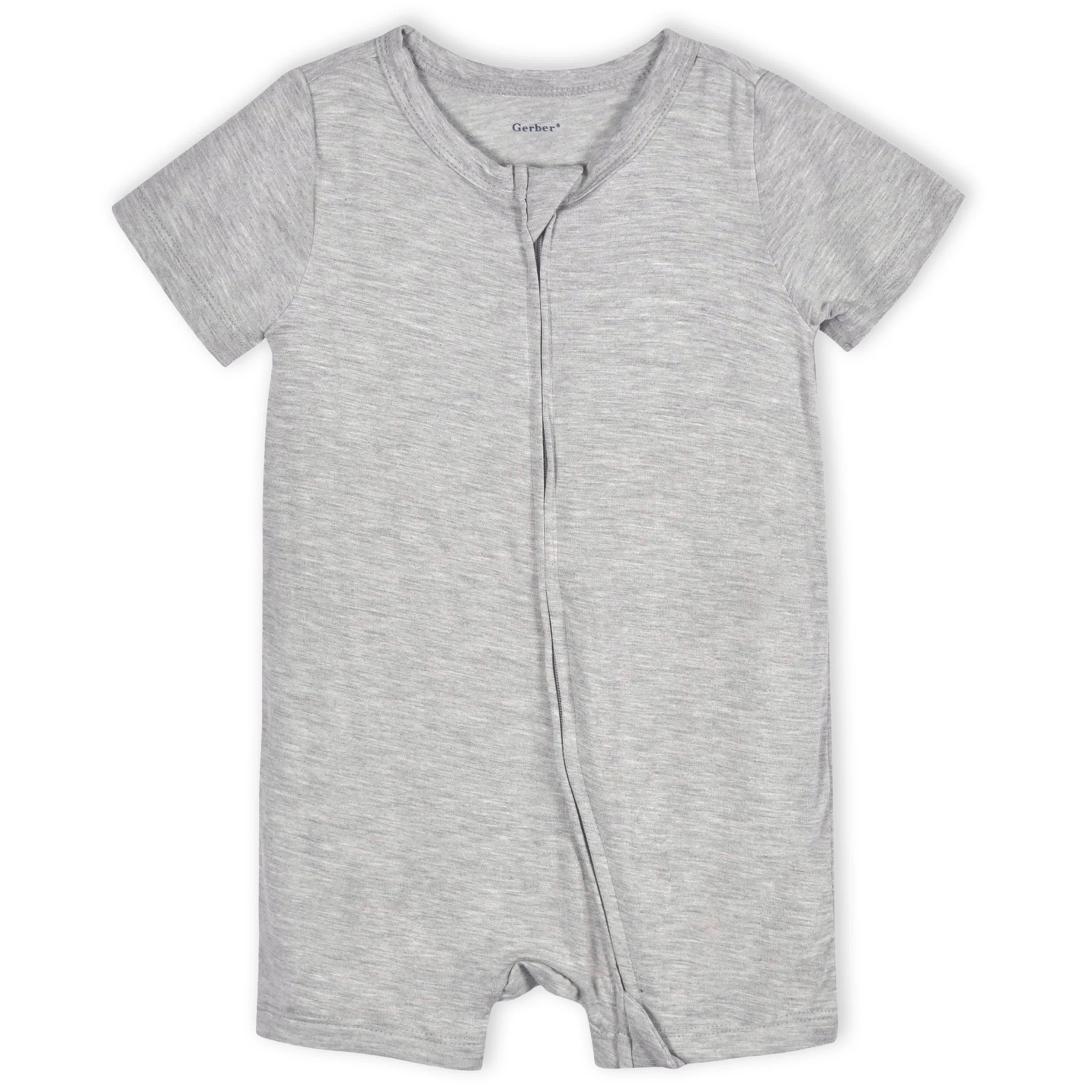 Baby Glacier Gray Buttery Soft Viscose Made from Eucalyptus Snug Fit Romper