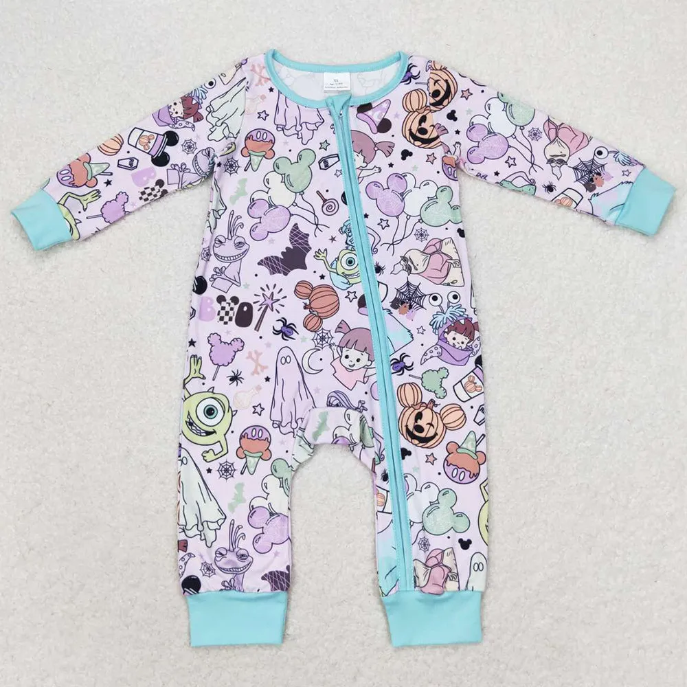 Baby Infant Girls Rompers Cartoon Long Sleeve Zip Rompers LR0969