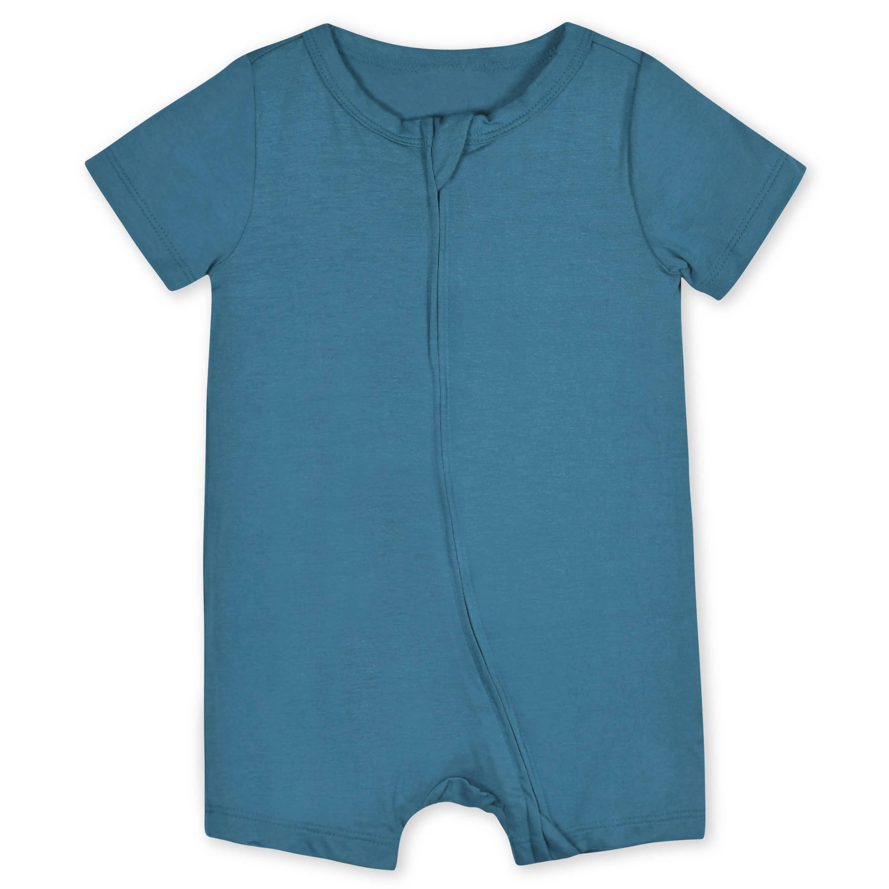 Baby Ocean Teal Buttery Soft Viscose Made from Eucalyptus Snug Fit Romper