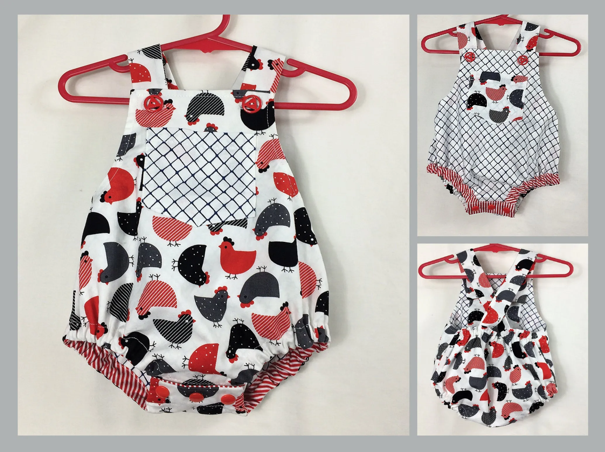 Baby Romper PDF Sewing Pattern, DIMPLES baby boy & girl sunsuit/romper, sizes 3 months - 3 years