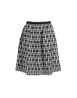 Back Zip Pleated Skirt