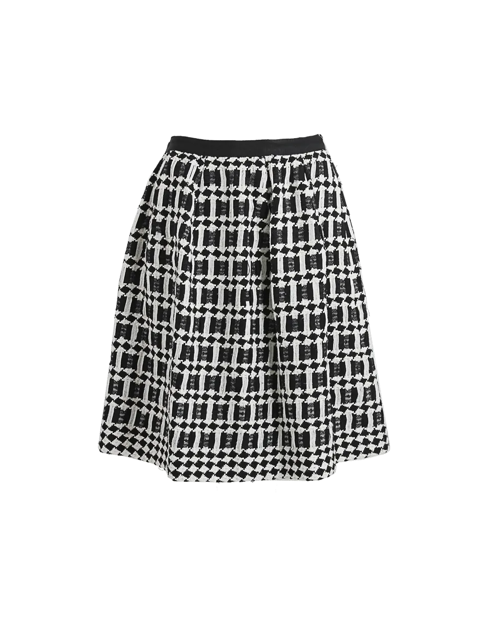 Back Zip Pleated Skirt