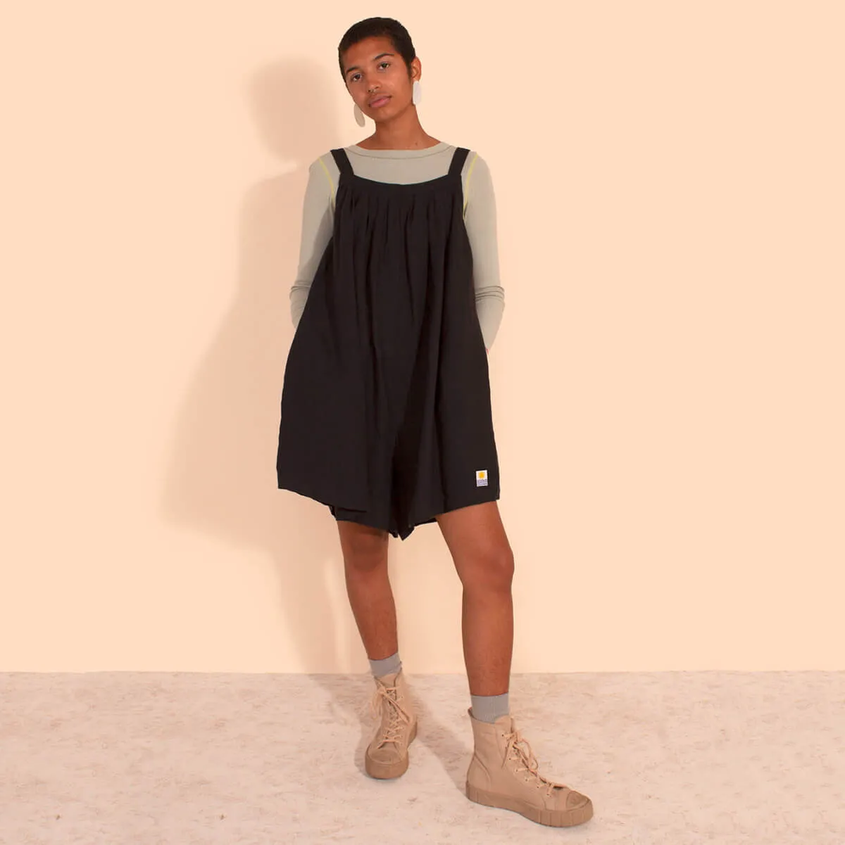 Basic Linen Romper in Black by L.F.Markey - Last Ones In Stock - UK 12-14