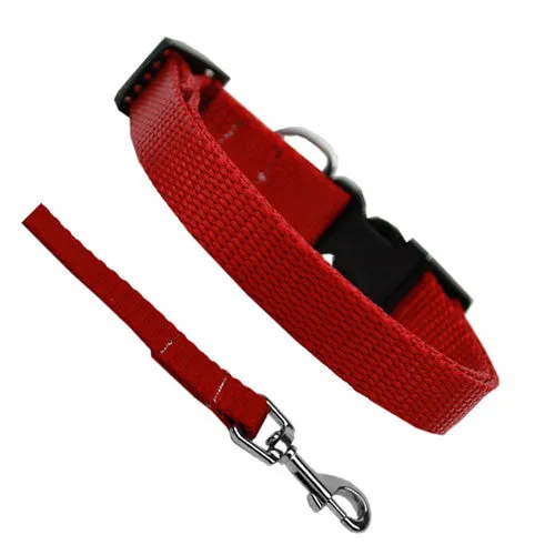 Basic Style Collar and Lead Set — Red