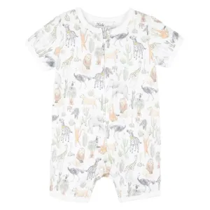 Bebe Ellis Print Short Sleeve Romper