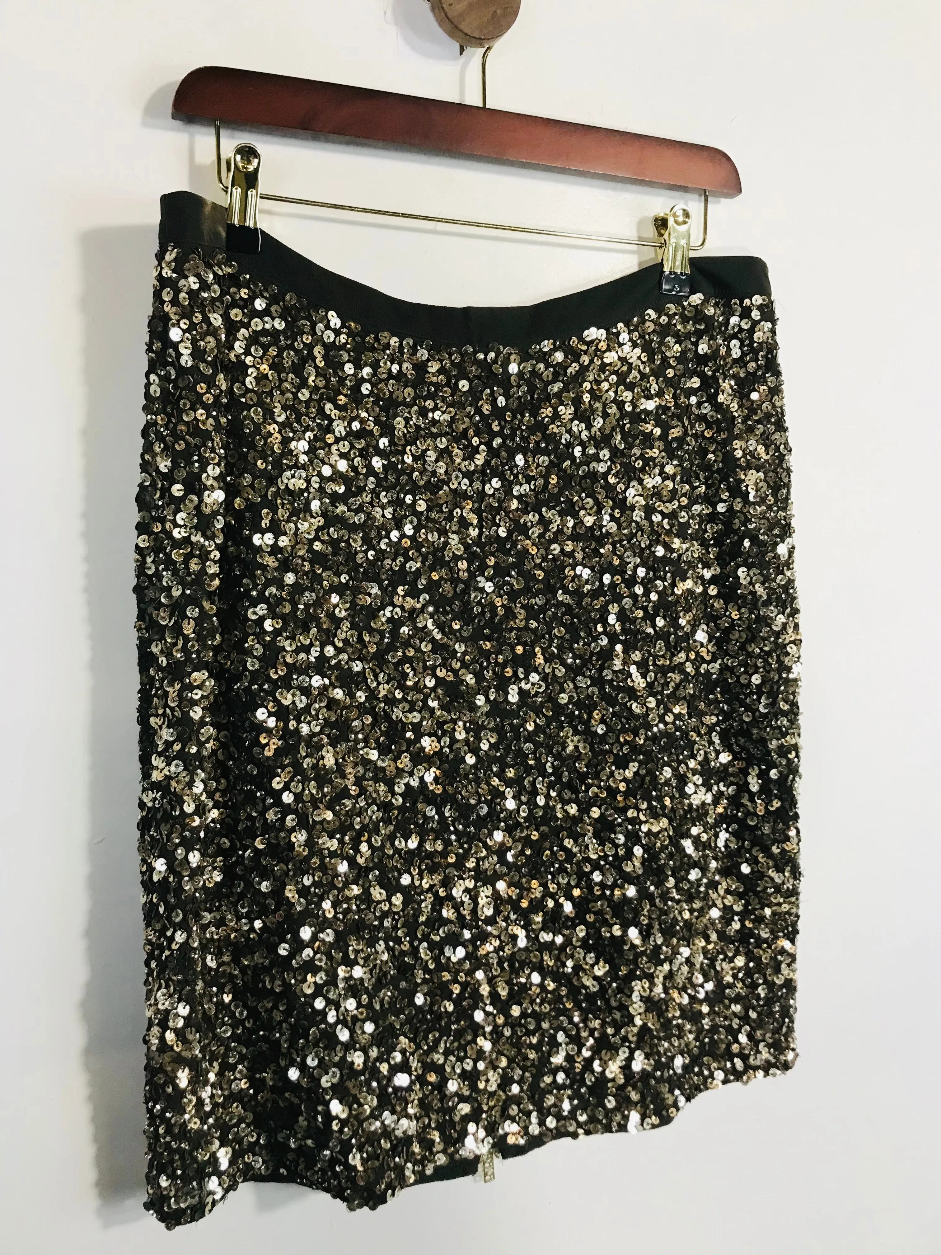 Biba Women's Sequin Pencil Skirt | UK14 | Brown