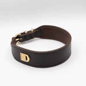 Big Dog Flat and Wider Leather Dog Collar Brown