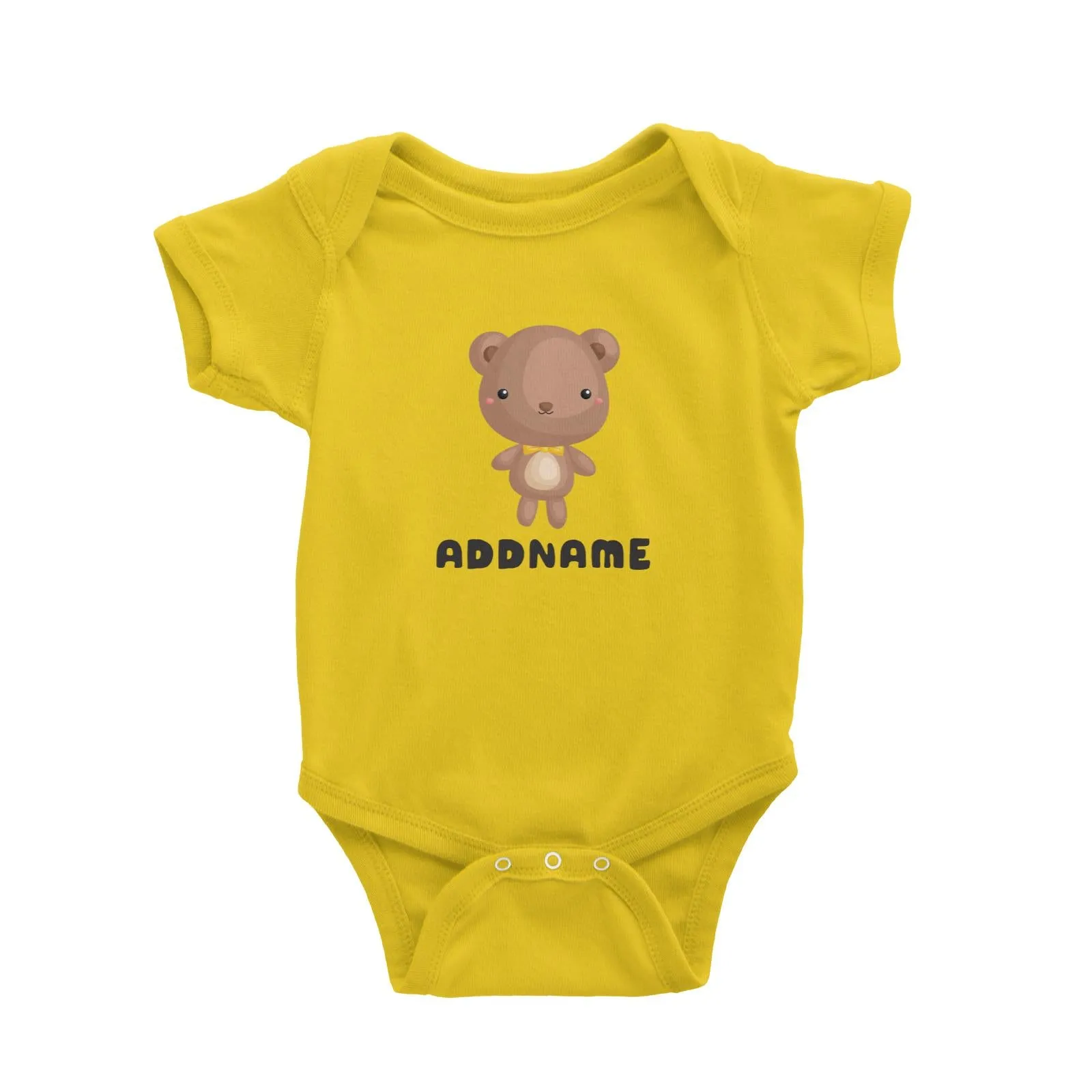 Birthday Friendly Animals Happy Bear Addname Baby Romper