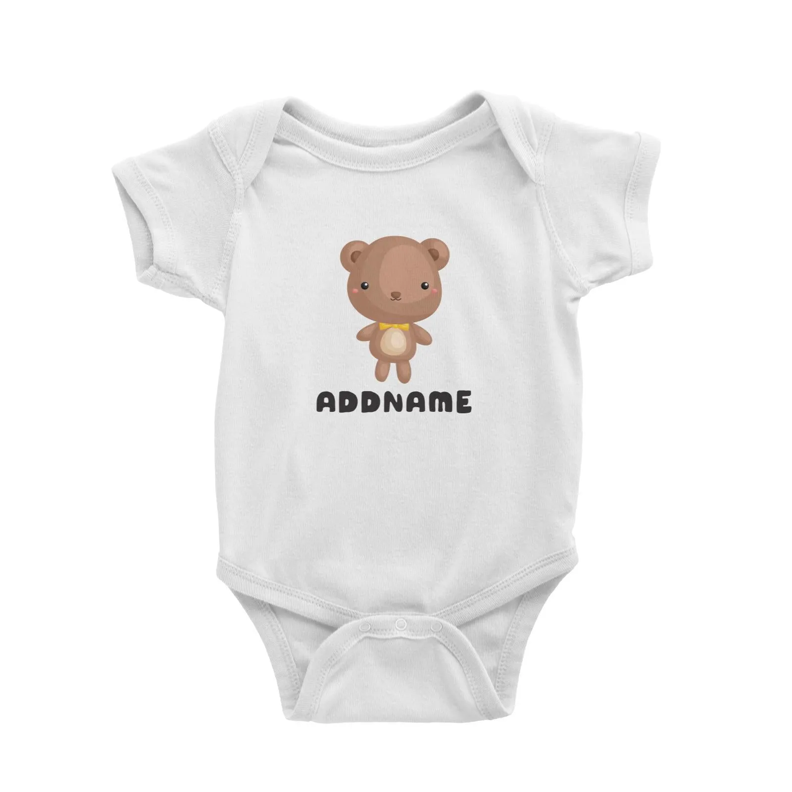 Birthday Friendly Animals Happy Bear Addname Baby Romper