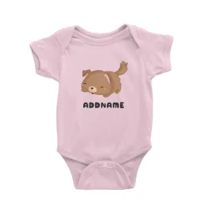 Birthday Friendly Animals Happy Sleeping Dog Addname Baby Romper