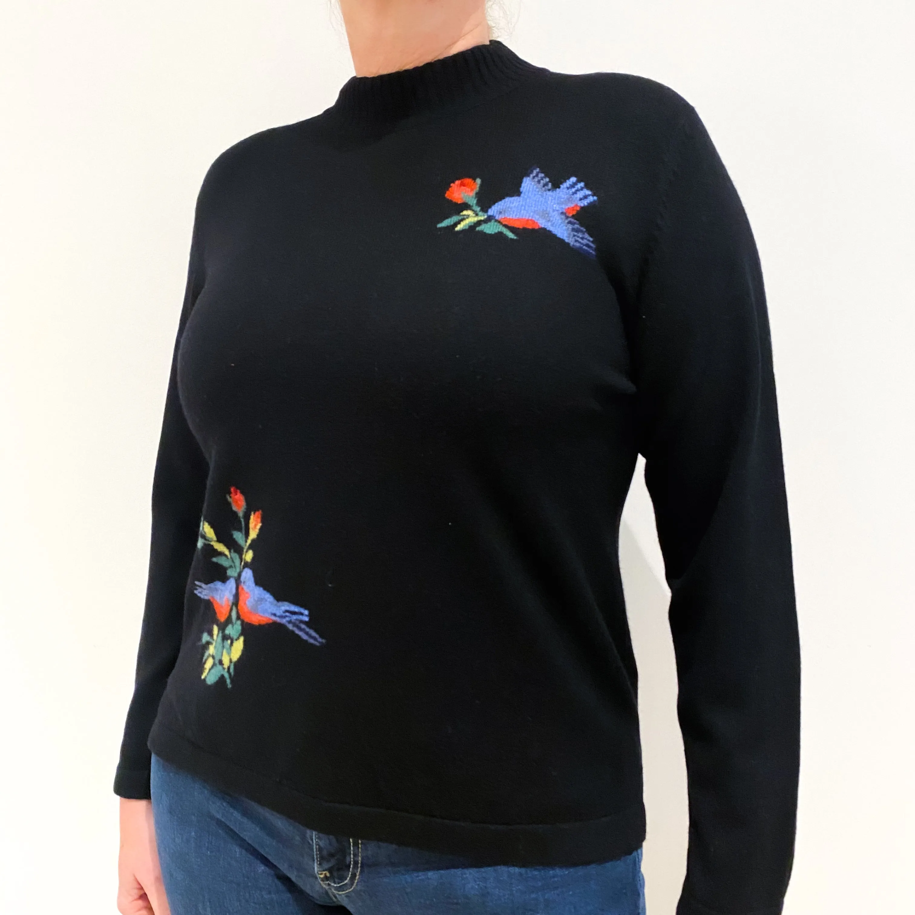 Black Birds DesignCashmere Low Turtle Neck Jumper Large