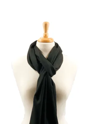 Black Lightweight Solid Wool Scarf