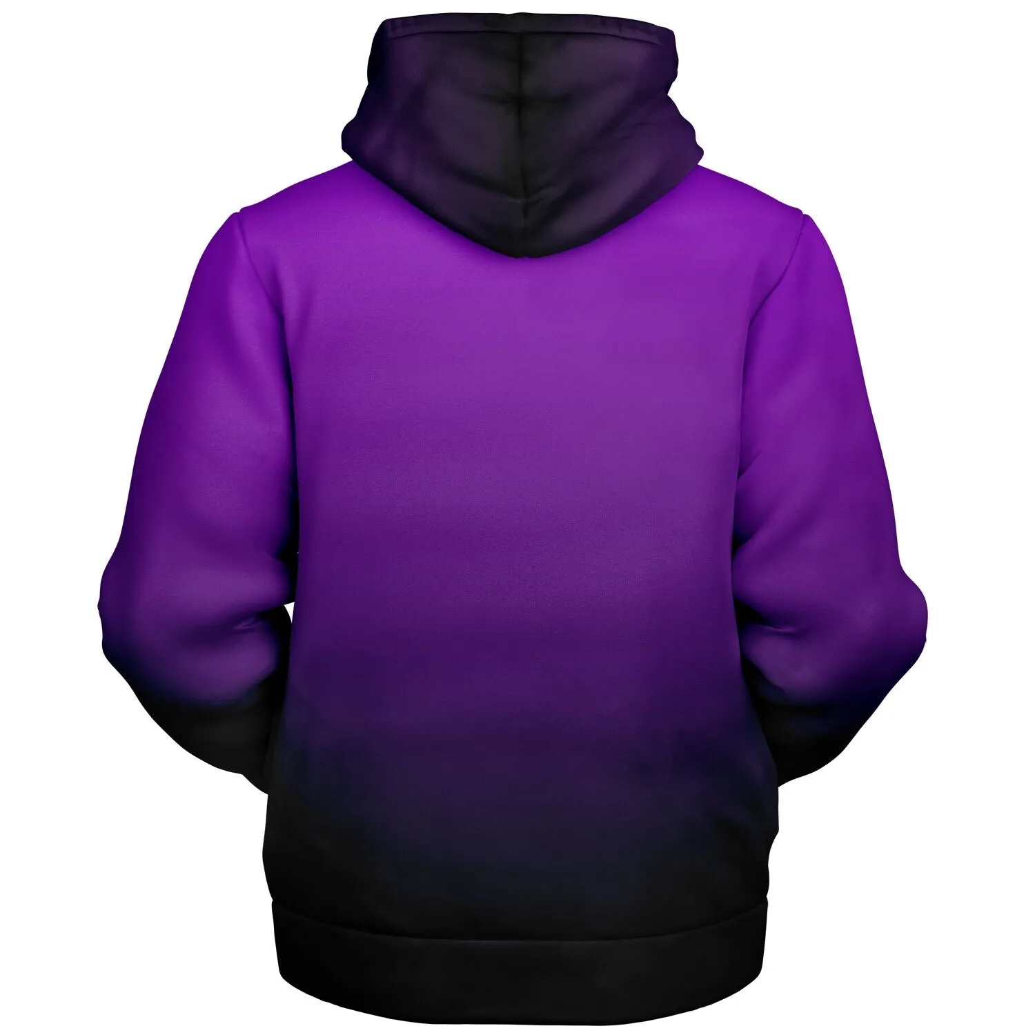 Black Purple Ombre Zip Up Fleece Lined Hoodie, Gradient Tie Dye Heavyweight Sherpa Full Zipper Pocket Men Women Hooded Sweatshirt Jacket