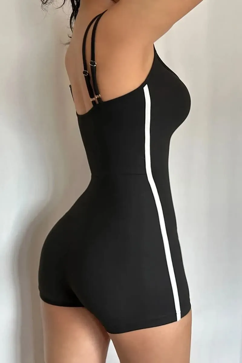 Black Tight Short Romper