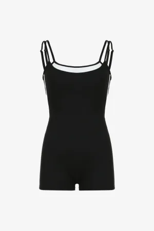 Black Tight Short Romper