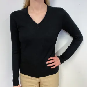 Black V-Neck Jumper Small