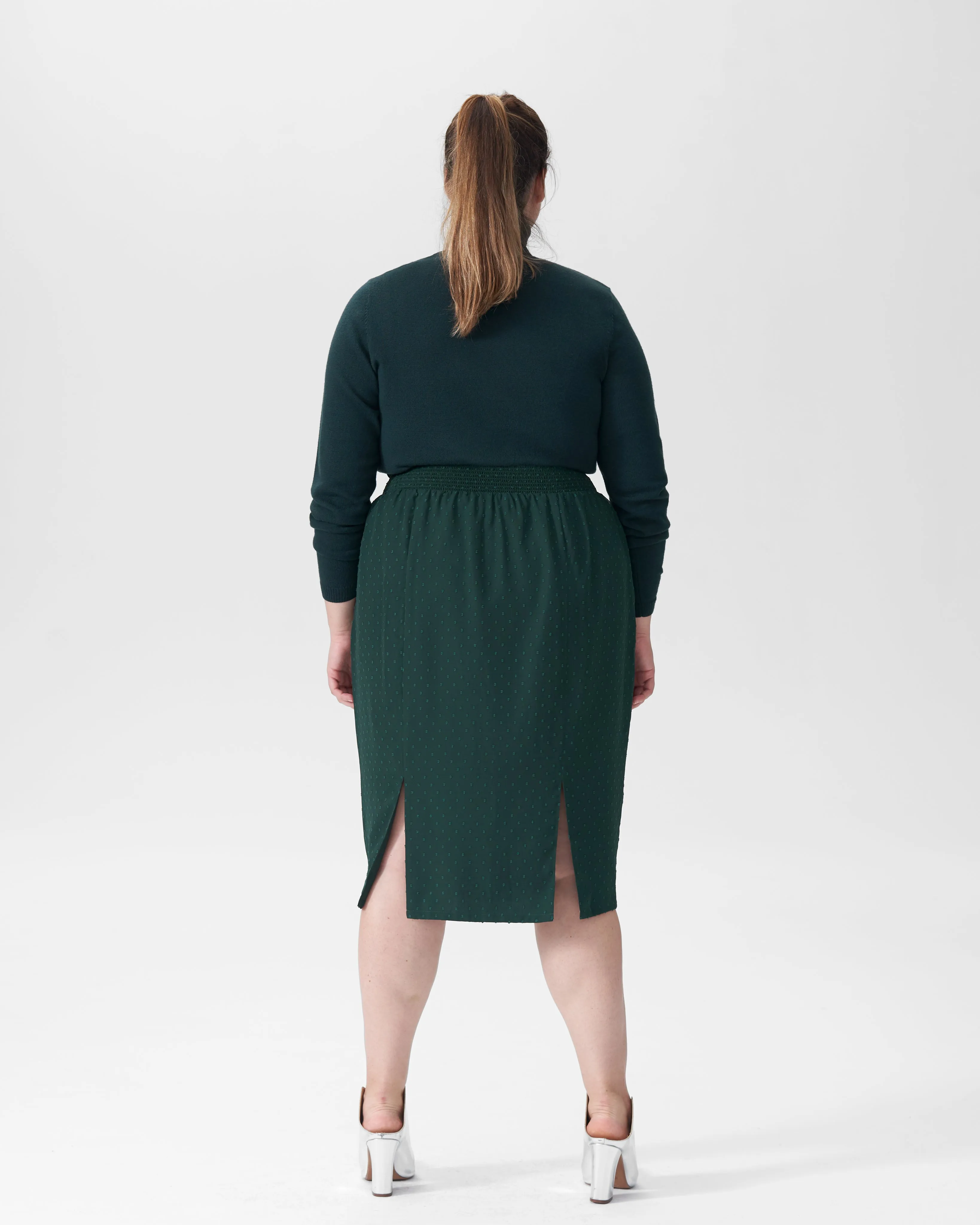 Blair Swiss Dot Chiffon Skirt - Forest Green