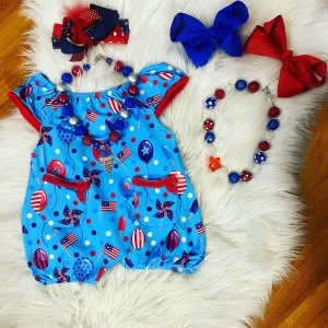 Blue 4th of July Romper