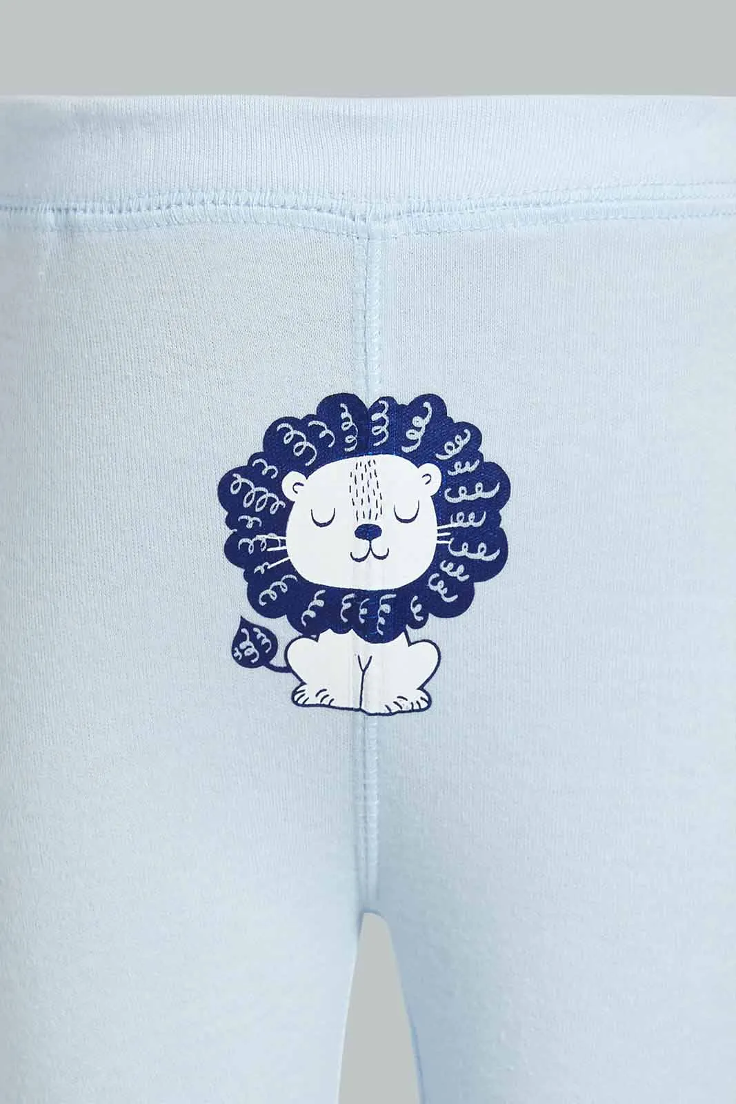 Blue And White Lion Print Gift Set (3 Piece)