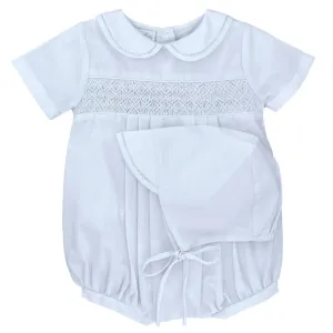 Blue Diamond Smocked Romper Set